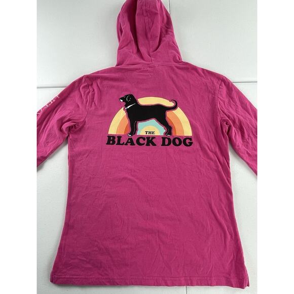 The Black Dog Tops - Black Dog Hoodie Womens Small Pink Marthas Vineyard Lightweight Life Off Leash